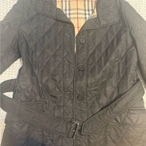 Burberry Black Quilted Trench Coat